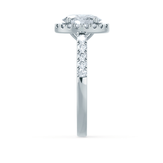 1.50 CT Oval Shaped Moissanite Halo Style Engagement Ring 3