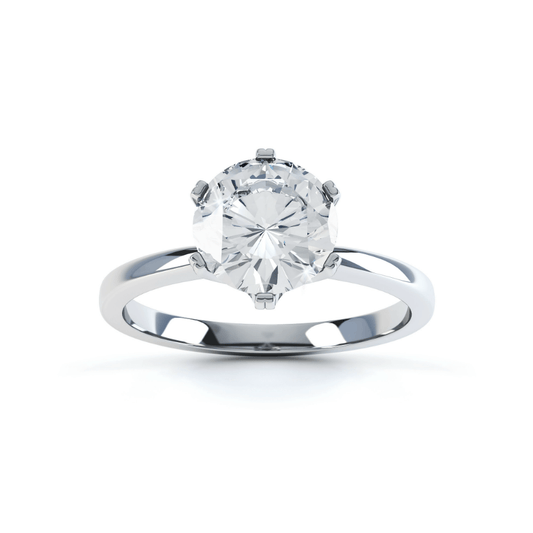 1.50 CT Round Shaped Moissanite Solitaire Engagement Ring 3