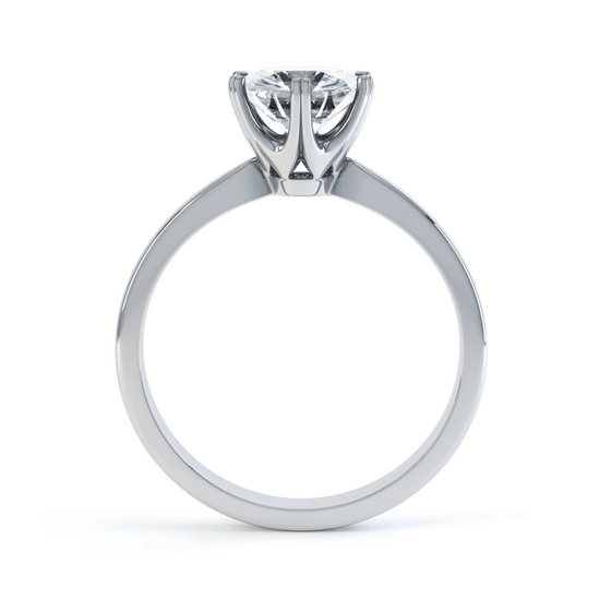 1.50 CT Round Shaped Moissanite Solitaire Style Engagement Ring 4