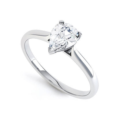 0.95 CT Pear Shaped Moissanite Solitaire Style Engagement Ring 3