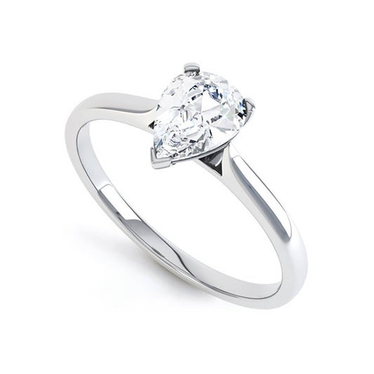 0.94 CT Pear Shaped Moissanite Solitaire Engagement Ring 2