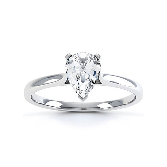 0.94 CT Pear Shaped Moissanite Solitaire Engagement Ring 1