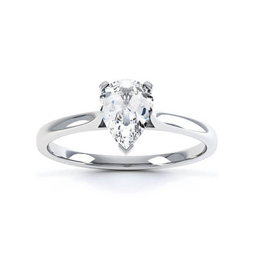 0.94 CT Pear Shaped Moissanite Solitaire Engagement Ring 1
