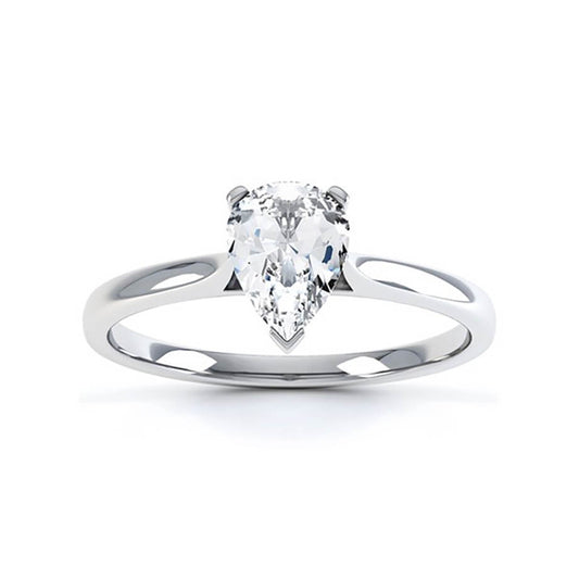 0.94 CT Pear Shaped Moissanite Solitaire Engagement Ring 1