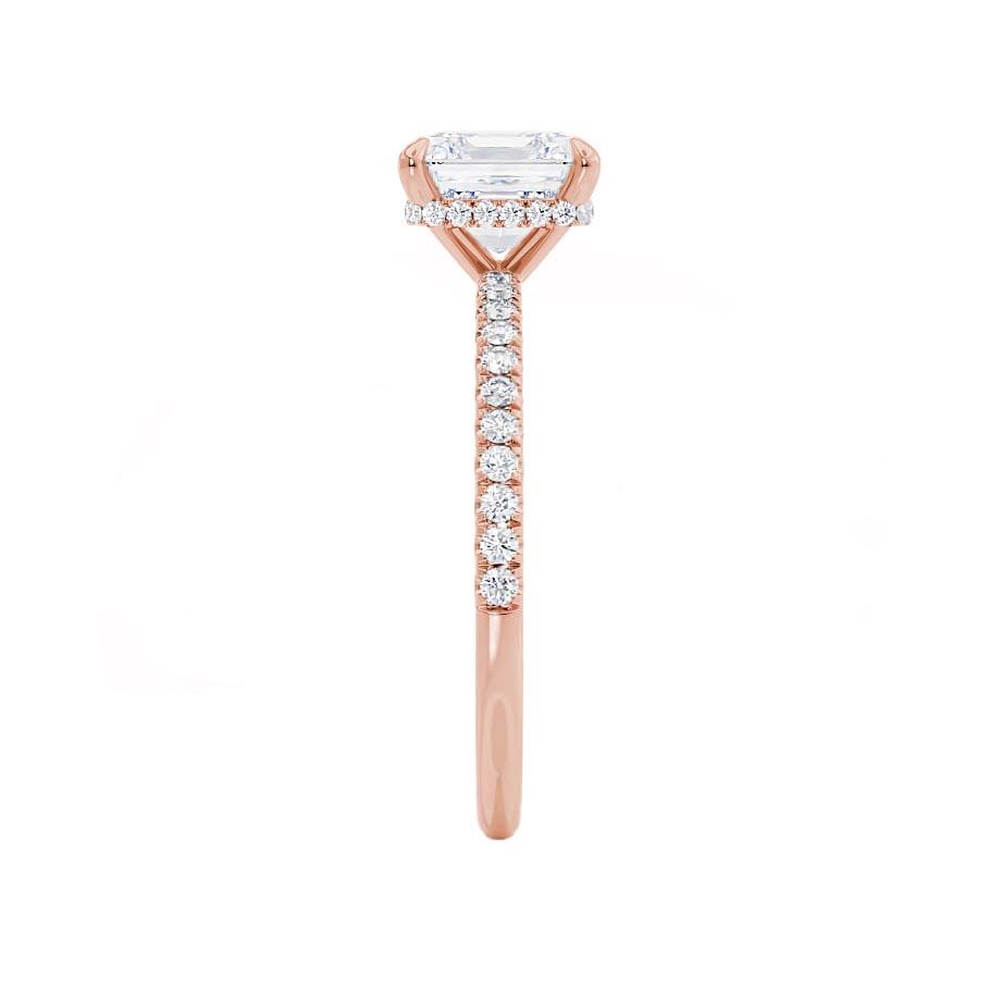 1.50 CT Asscher Shaped Moissanite Hidden Halo Style Engagement Ring 2