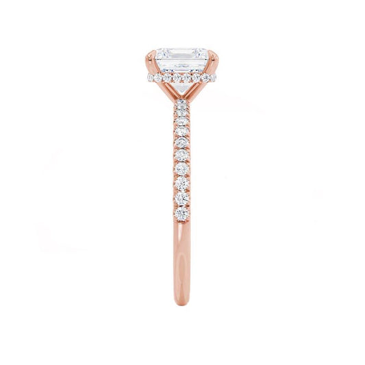 1.50 CT Asscher Shaped Moissanite Hidden Halo Style Engagement Ring 2