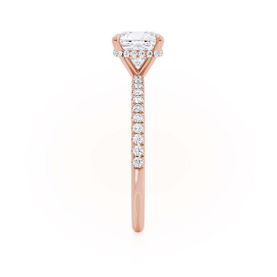 2.40 CT Cushion Shaped Moissanite Hidden Halo Style Engagement Ring 2