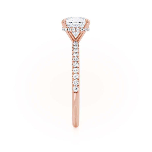 2.40 CT Cushion Shaped Moissanite Hidden Halo Style Engagement Ring 2