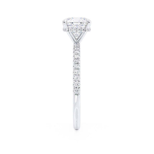 2.40 CT Cushion Shaped Moissanite Hidden Halo Engagement Ring 2