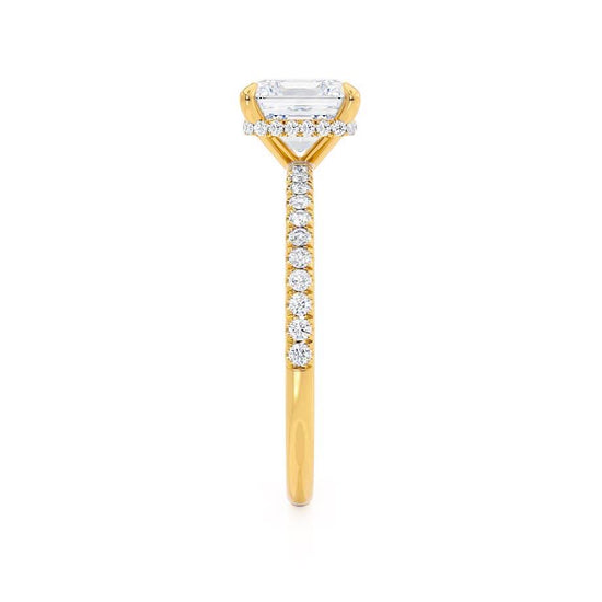 1.50 CT Princess Shaped Moissanite Hidden Halo Style Engagement Ring 2