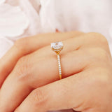 2.40 CT Cushion Shaped Moissanite Hidden Halo Style Engagement Ring 4