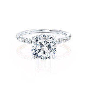 2.40 CT Cushion Shaped Moissanite Hidden Halo Style Engagement Ring 1