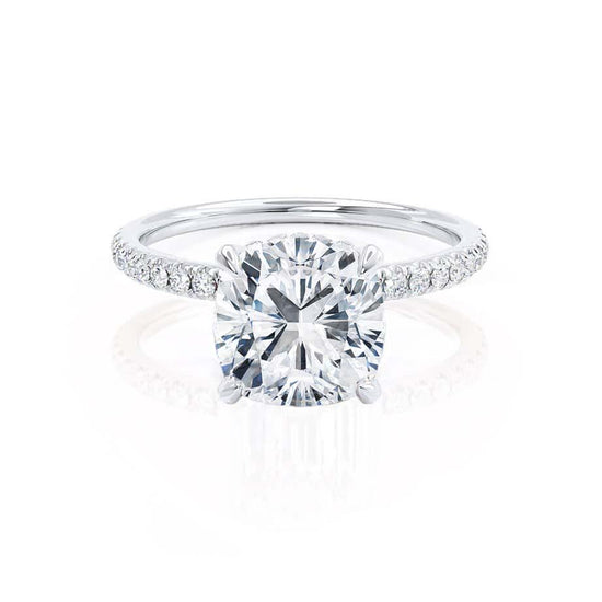 2.40 CT Cushion Shaped Moissanite Hidden Halo Engagement Ring 1