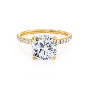 2.40 CT Cushion Shaped Moissanite Hidden Halo Style Engagement Ring 1