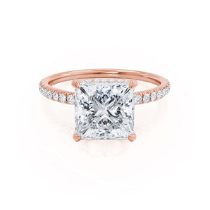 1.20 CT Princess Shaped Moissanite Hidden Halo Style Engagement Ring 1