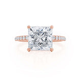 1.20 CT Princess Shaped Moissanite Hidden Halo Style Engagement Ring 5