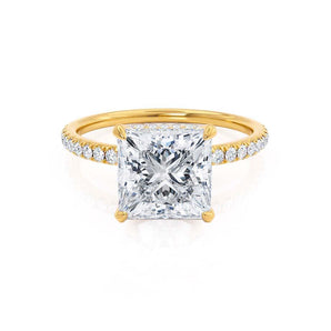 1.50 CT Princess Shaped Moissanite Hidden Halo Style Engagement Ring 1