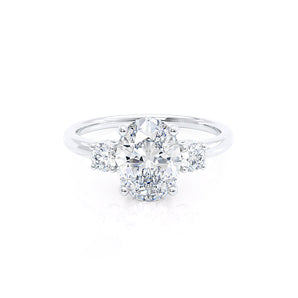 1.75 CT Oval Shaped Moissanite Three Stone Style Engagement Ring 1