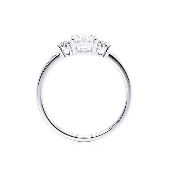 1.75 CT Oval Shaped Moissanite Three Stone Style Engagement Ring 4