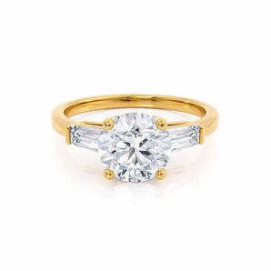 1.0 CT Round Shaped Moissanite Three Stone Style Engagement Ring 1