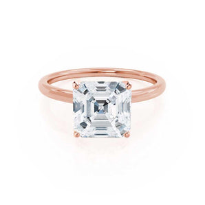 1.80 CT Asscher Shaped Moissanite Solitaire Style Engagement Ring 2