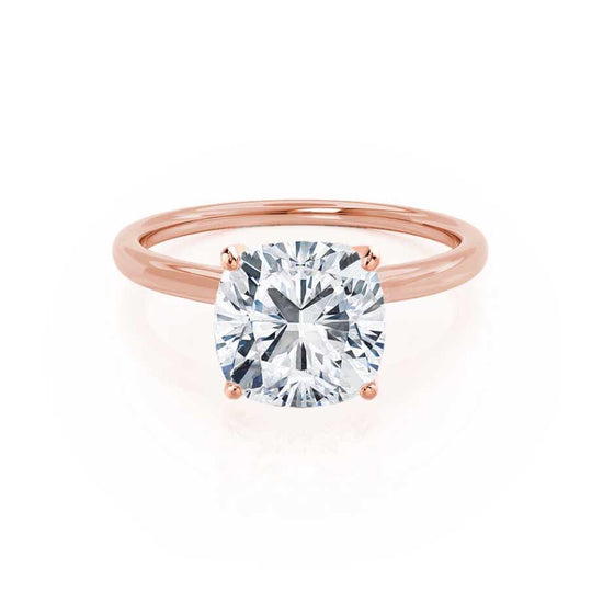 2.0 CT Cushion Shaped Moissanite Solitaire Style Engagement Ring 1