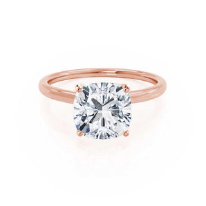 2.0 CT Cushion Shaped Moissanite Solitaire Style Engagement Ring 1