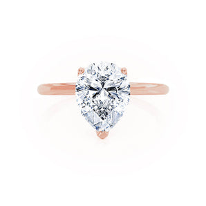 0.94 CT Pear Shaped Moissanite Solitaire Style Engagement Ring 2