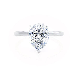 0.94 CT Pear Shaped Moissanite Solitaire Style Engagement Ring 2