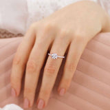 0.8 CT Cushion Shaped Moissanite Solitaire Style Engagement Ring 1