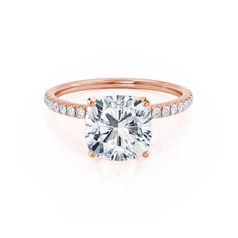 0.8 CT Cushion Shaped Moissanite Solitaire Style Engagement Ring 3