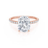 1.75 CT Oval Shaped Moissanite Solitaire Pave Style Engagement Ring 2