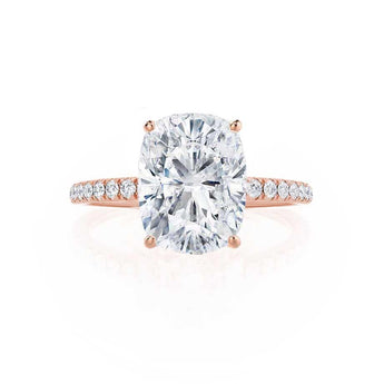 1.75 CT Oval Shaped Moissanite Solitaire Pave Style Engagement Ring 3