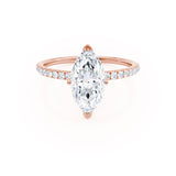 1.0 CT Marquise Shaped Moissanite Solitaire Pave Style Engagement Ring 1