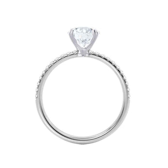 1.0 CT Round Shaped Moissanite Solitaire Pave Style Engagement Ring 3