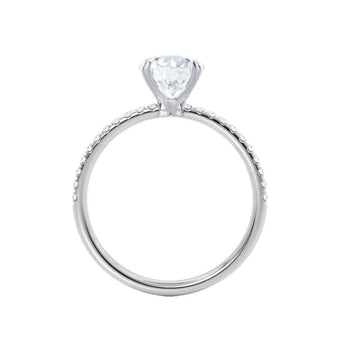 0.90 CT Oval Shaped Moissanite Solitaire Pave Setting Engagement Ring 4