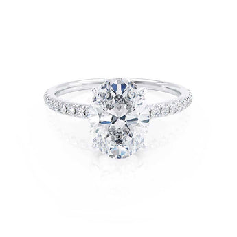 0.90 CT Oval Shaped Moissanite Solitaire Pave Setting Engagement Ring 5