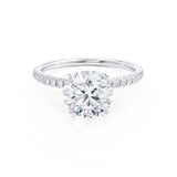 1.0 CT Round Shaped Moissanite Solitaire Pave Style Engagement Ring 1