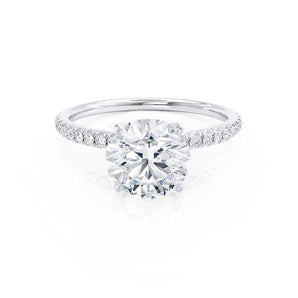 1.0 CT Round Shaped Moissanite Solitaire Pave Style Engagement Ring 1