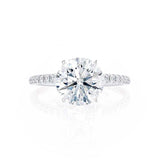 1.0 CT Round Shaped Moissanite Solitaire Pave Style Engagement Ring 4