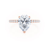 1.20 CT Pear Shaped Moissanite Solitaire Pave Style Engagement Ring 2