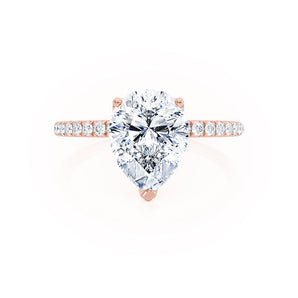 1.20 CT Pear Shaped Moissanite Solitaire Pave Style Engagement Ring 2