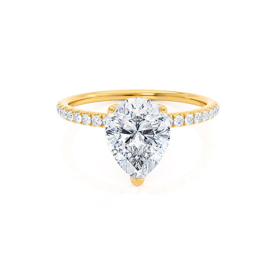 0.94 CT Pear Shaped Moissanite Solitaire Style Engagement Ring 1