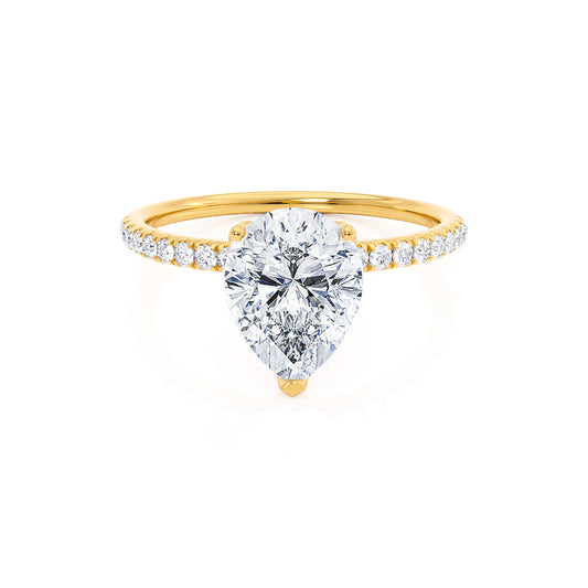 0.94 CT Pear Shaped Moissanite Solitaire Style Engagement Ring 1