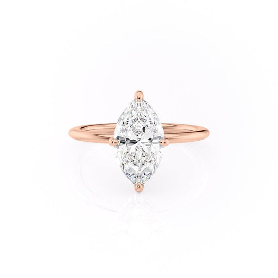 1.58 CT Marquise Cut Solitaire Hidden Halo Setting Moissanite Engagement Ring 12
