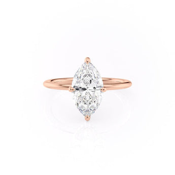 1.58 CT Marquise Cut Solitaire Hidden Halo Setting Moissanite Engagement Ring 12