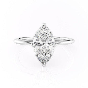 1.58 CT Marquise Cut Solitaire Hidden Halo Setting Moissanite Engagement Ring 10