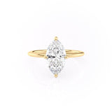 1.58 CT Marquise Cut Solitaire Hidden Halo Setting Moissanite Engagement Ring 11