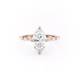 1.58 CT Marquise Cut Solitaire Pave Setting Moissanite Engagement Ring 12