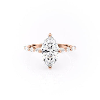 1.58 CT Marquise Cut Solitaire Pave Setting Moissanite Engagement Ring 12